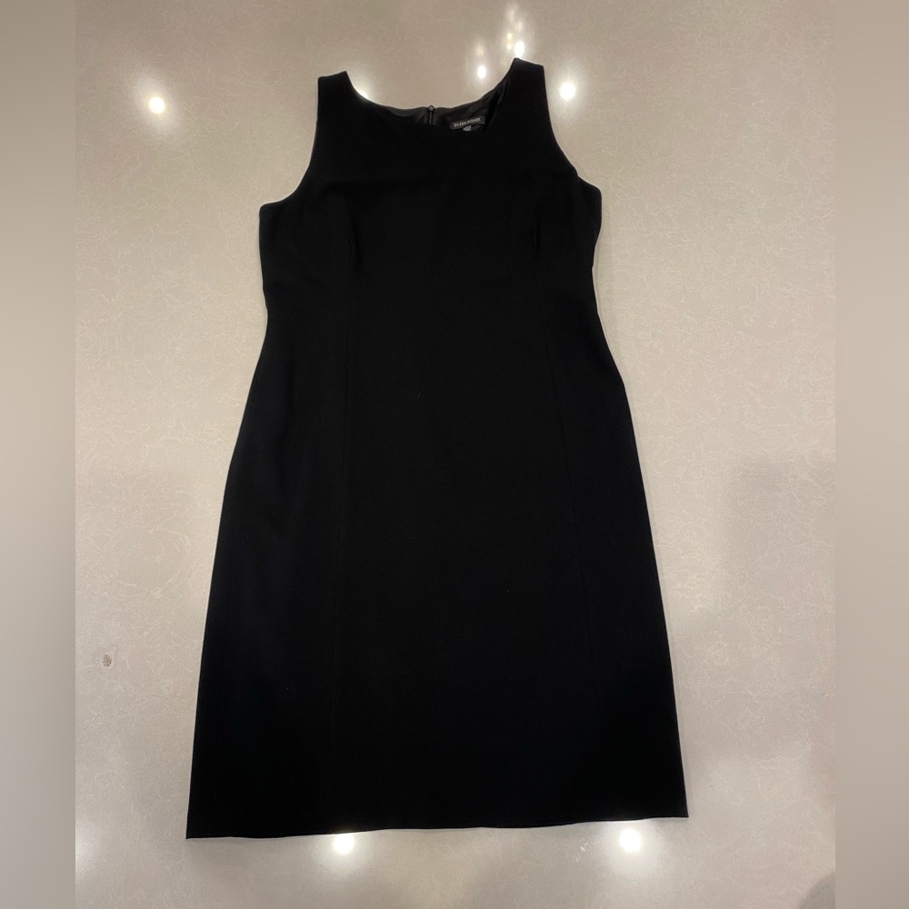 Eileen Fisher Classic Little Black Dress with Sexy Asymmetrical Neckline